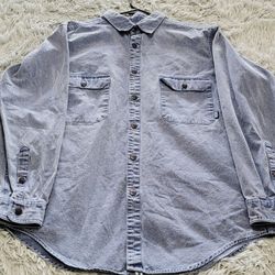 Size XL Men's Vintage  Patagonia Heavy Blue Canvas Denim Work Shirt.
