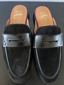 Christian Louboutin Dandelion Mule Loafers – Black Suede – EU 41.5 / US Men’s 8.5 – Authentic