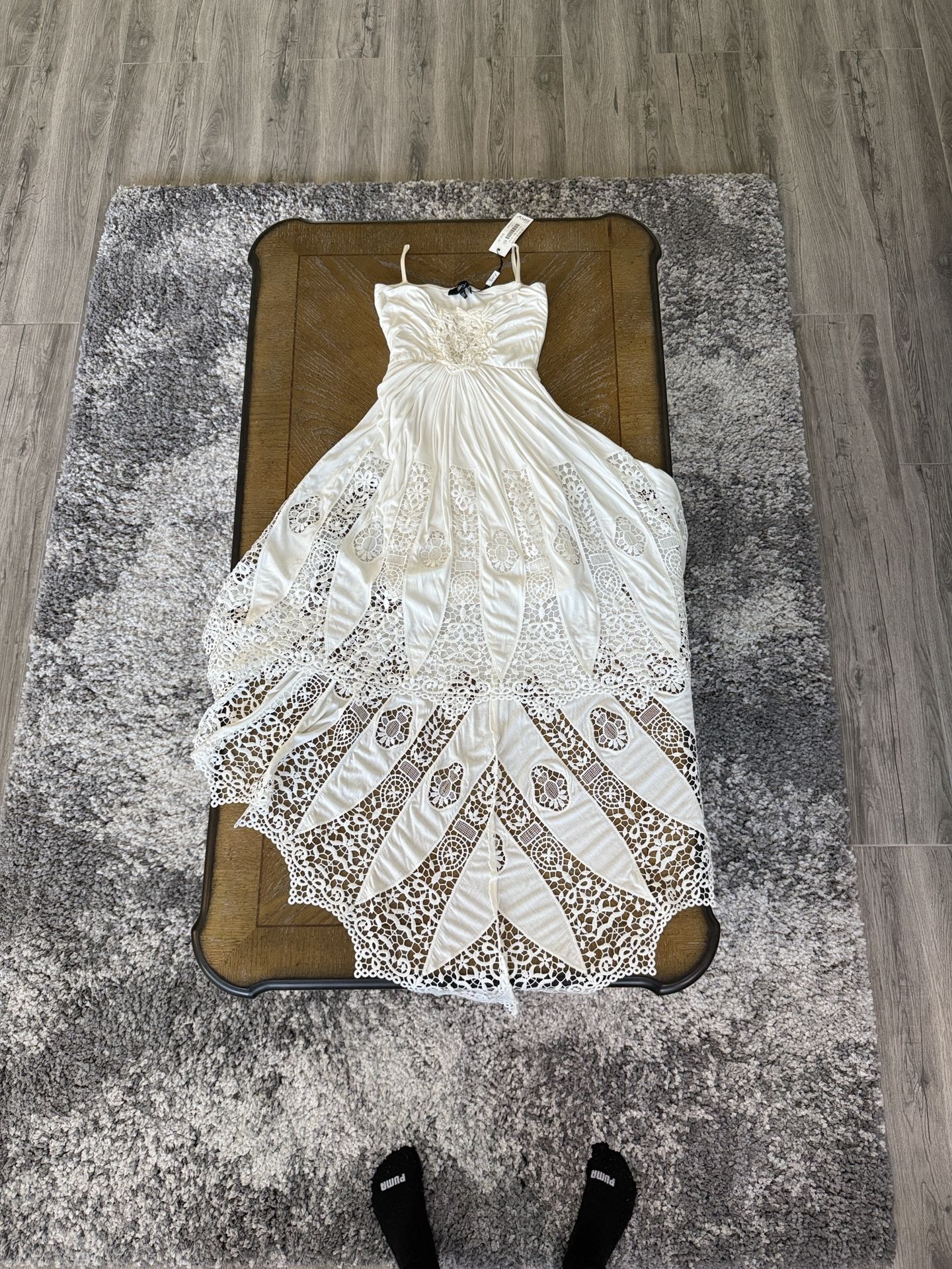 Unique Embroidered White Dress from a boutique