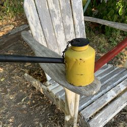 Antique Yellow  Dog  Oil Field Derrick Oil Lamp