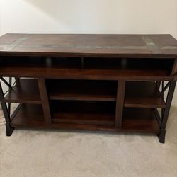 Solid Wood TV Stand With Matching End Tables