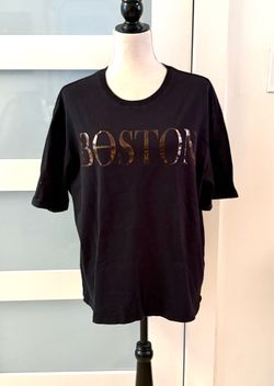KOAJ black t-shirt size L with printed letter BOSTON size L