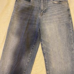 Aeropostale blue high-waisted straight leg baggy jeans