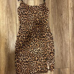 Leopard print mini dress Size small 