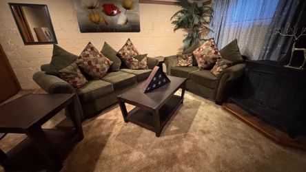 Entire Living Room Set Couch Sofa and side Tables