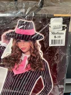 Girls Gangster Halloween Costume Medium 8-10