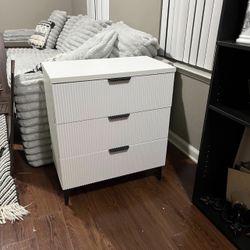 Dresser With 3 Drawers White Modern [NEW]