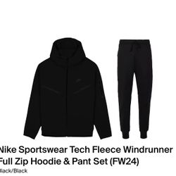 Nike Sportswear Tech Fleece Windrunner Full Zip Hoodie HV0959-010 Pants HV0949-010 Medium