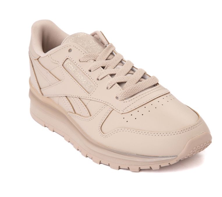 New Reebok Classic Leather Clip Athletic Shoe - Modern Beige Monochrome
