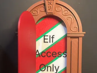 Elf Door North Pole 3D Printed Christmas Shelf Prop Holiday Decor