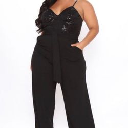 3XL Black Dressy Jumpsuit New /Negro Enteriso 3XL
