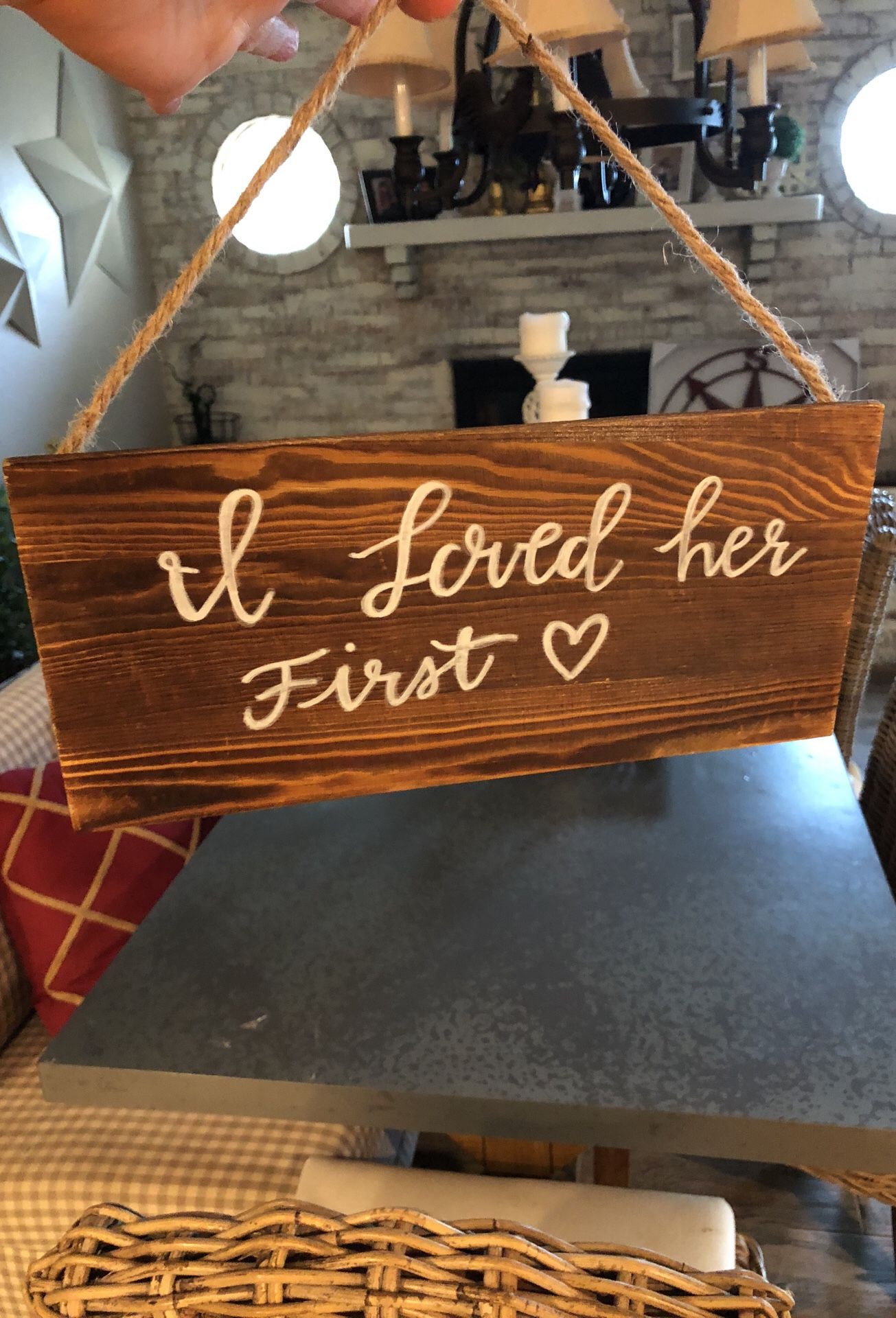 I loved her first wedding sign for dog