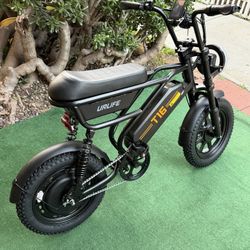 Electric Bicycle, 16*3.0-inch Fat Tires, Suitable For Teenagers/adults, 745W Small Electric Bicycle, 48V/13Ah Detachable Battery, Maximum Speed Up To 