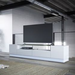 White Lacquer Led Tv Stand 