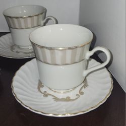 For Your Next Tea Party, Baby Or Bridal Shower, 5 Cups And Saucers, 7 Dessert Plates 