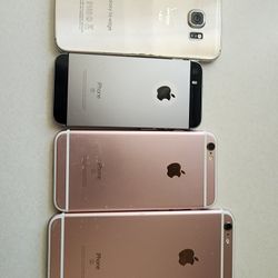 Lot of 4 phone for parts iphone , samsung