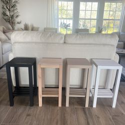 NEW Pottery Barn Style Custom Solid Wood Square Cocktail End Side Tables -$50 Natural & $60 Stained