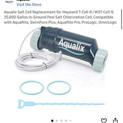 Aqualix Salt Cell Replacement for Hayward T-Cell-9 / W3T-Cell-9, 25,000 Gallon In-Ground Pool Salt Chlorination Cell, Compatible with AquaRite, SwimPu