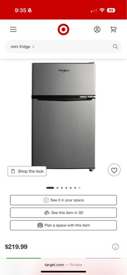 Silver Mini Fridge with freezer compartment
