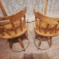 1990s Pair Of Vintage Captains Pub Stools