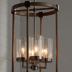 BRAND NEW HANGING LIGHT FRIM LAMPS PLUS BRIDLEWOOD 14.5" FARMHOUSE STYLE 