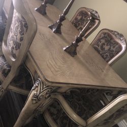 Vintage 6-chair dining table $300