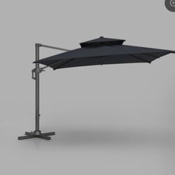 Bluu Sequoia Pro Cantilever Umbrella Rectangular 2-Tier Navy Blue