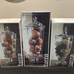 Apothecary Jars/Three Decorative Candy Jars