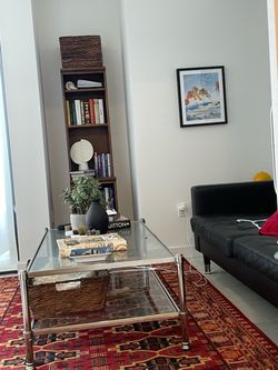 Coffee table bookshelf & books sofa