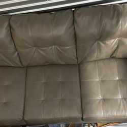 Leather Couch and Ottoman