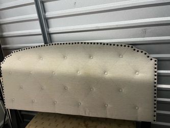 Queen bed, headboard, side rails, box spring, mattress