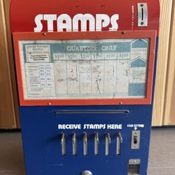 Antique Vintage USPS Postal Service Stamp Vending Machine - Wall Mounted Coin Op
