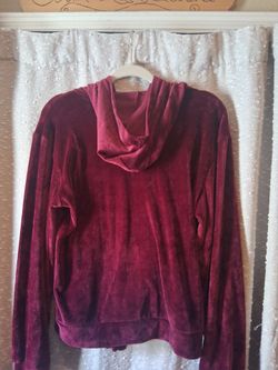 Burgundy sweat jacket and pants