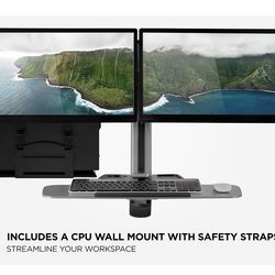 Mount-It! Dual Monitor Wall Mount Workstation with Keyboard Tray