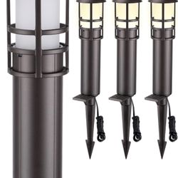 LEONLITE Luces LED de camino de paisaje de bajo voltaje, 3W 12V AC/DC iluminación de camino, CRI90+, IP65 impermeable, certificación ETL, carcasa de a