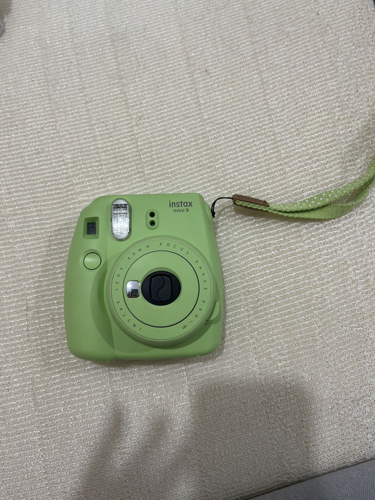 Fujifilm Instax Mini 9 Instant Camera – Lime Green + Pink Case & Sticker Kit