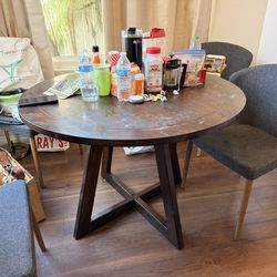 Real wood dining table