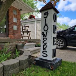 Open/Flowers Sign