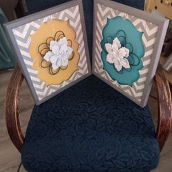 Set of 2 Hobby Lobby Floral Wall Art Hanging Pictures