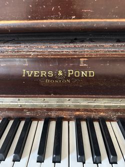 Ivers Pond Upright Piano In Carved Mahogany 1888 for Sale in