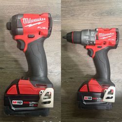 Milwaukee drill and impact 2 batteries