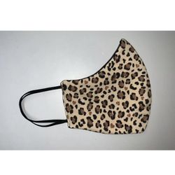 Glitter Leopard Print Face Mask With Filter Adult