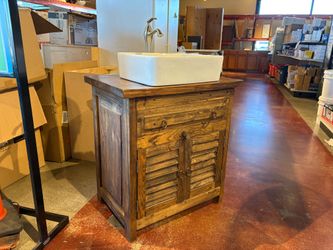 Rustic Shutter Style Bathroom Vanity