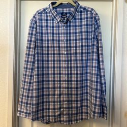 GEORGE • Classic Fit Long Sleeve Plaid Shirt (3xl)