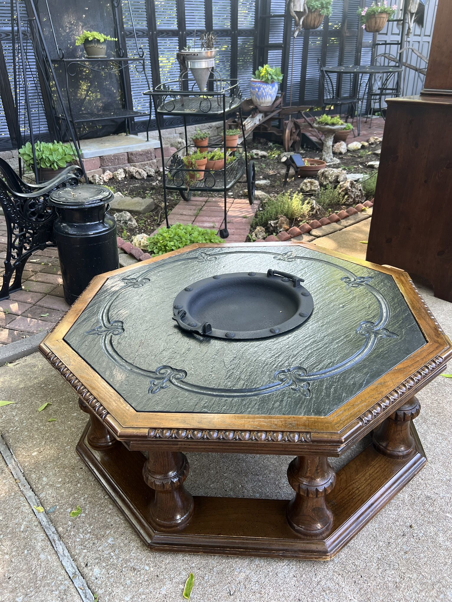 Mid Century Slate Top Coffee Table
