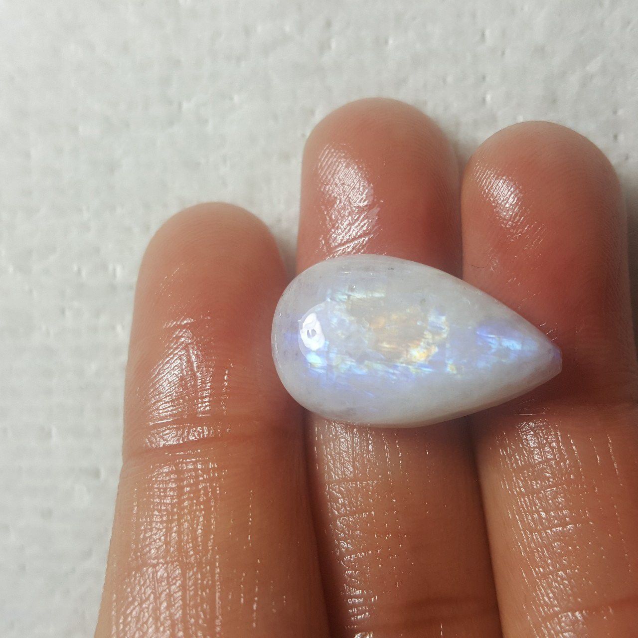 White Rainbow Moonstone Natural Gemstone Cabochon: WRL-11-06/STK-33 **SHIPPING ONLY **