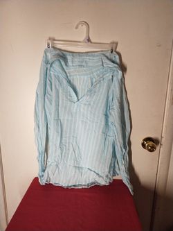 Blue And White Striped Blouse