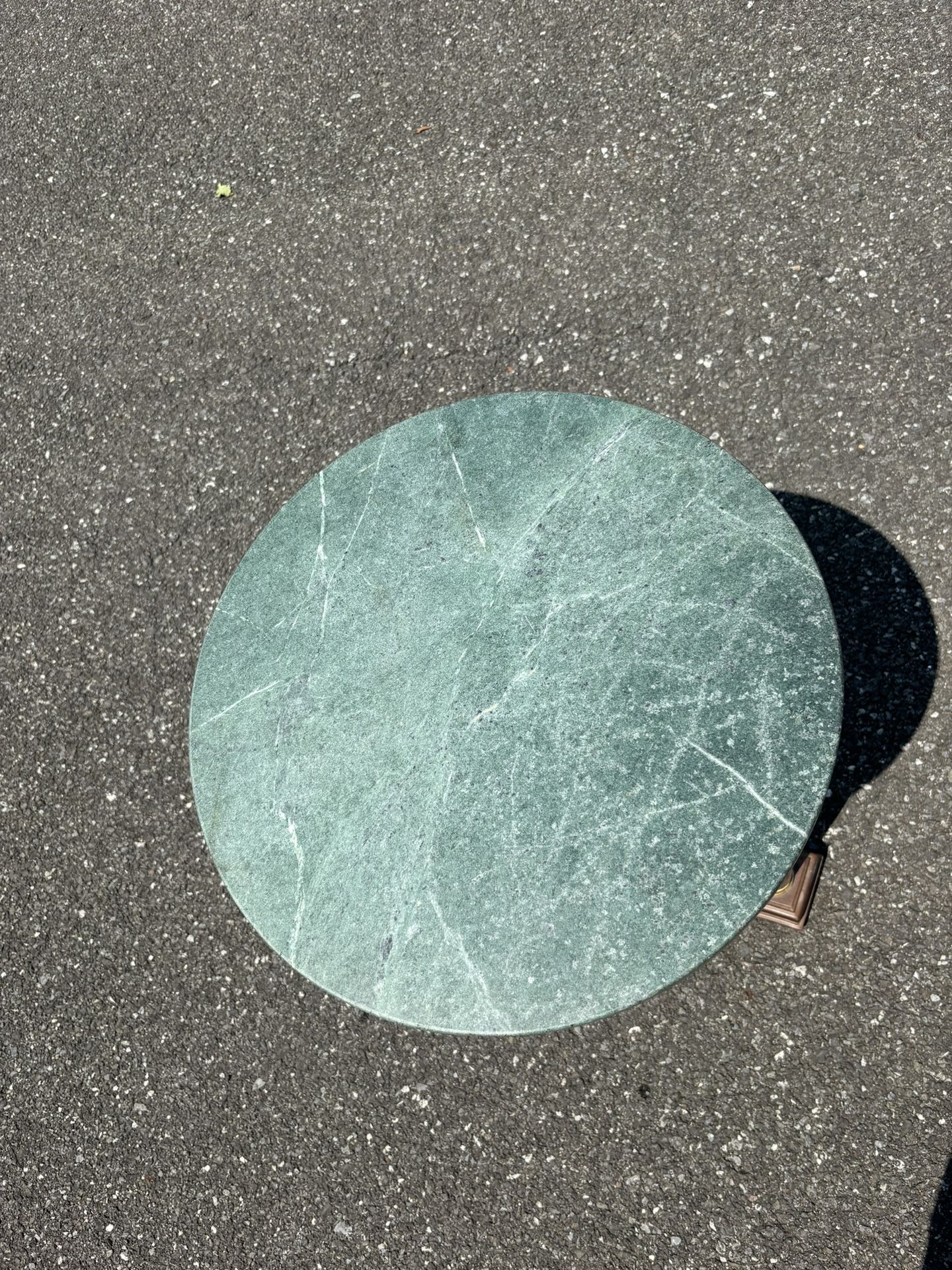 SMALL EMPIRE GREEN MARBLE TOP TABLE