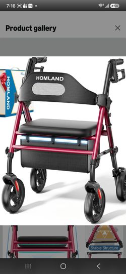 HOMLAND Foldable Rollator Walker
