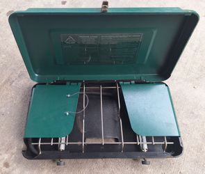 Used coleman 2 burner camping stove